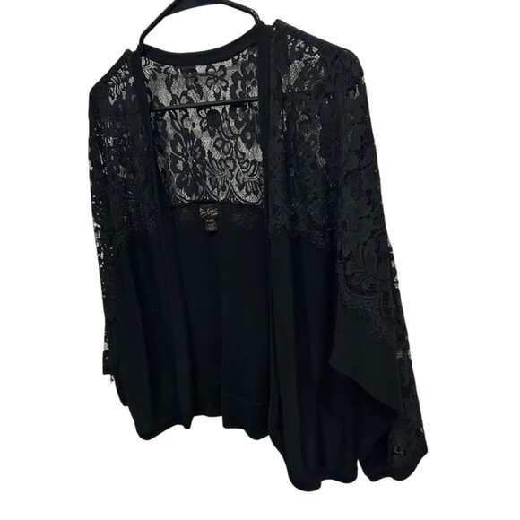Thalia Sodi Black Lace Open Cardigan Sweater Whimsigoth Sz XL - Picture 3 of 7